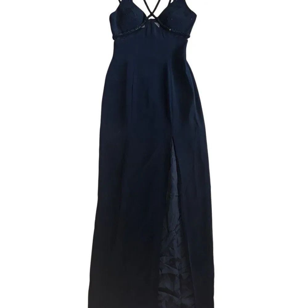 Nightline Women's Elegant Black Evening Vintage Gown Maxi Dress - Size 4
